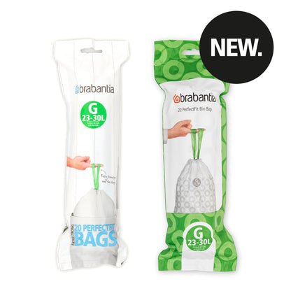 PerfectFit Bin Bags Code G (23-30 litre), Roll with 20 Bags