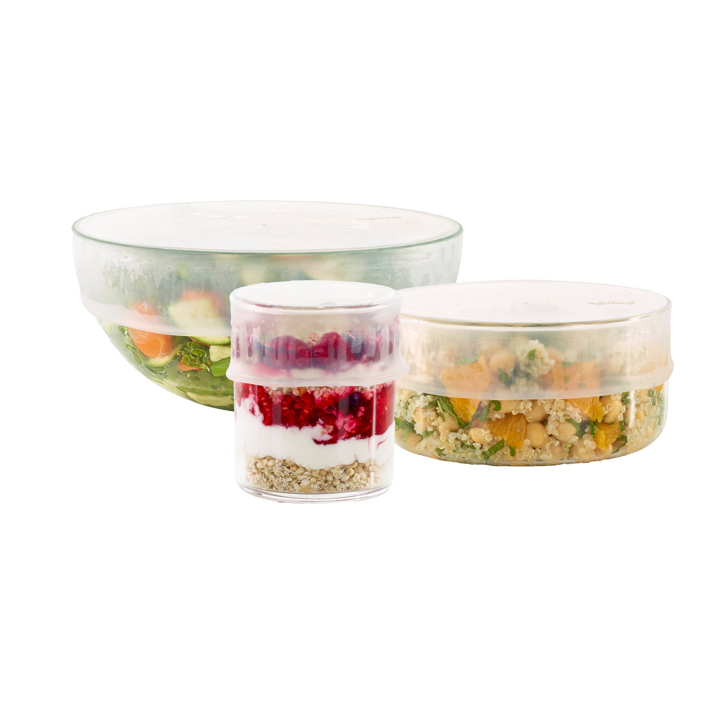 Reusable Stretch Lids Set of 3 - Transparent