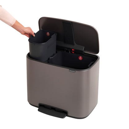 Bo Pedal Bin 11 + 23 litre - Platinum