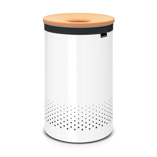 Laundry Bin 60 litre with Cork Lid - White