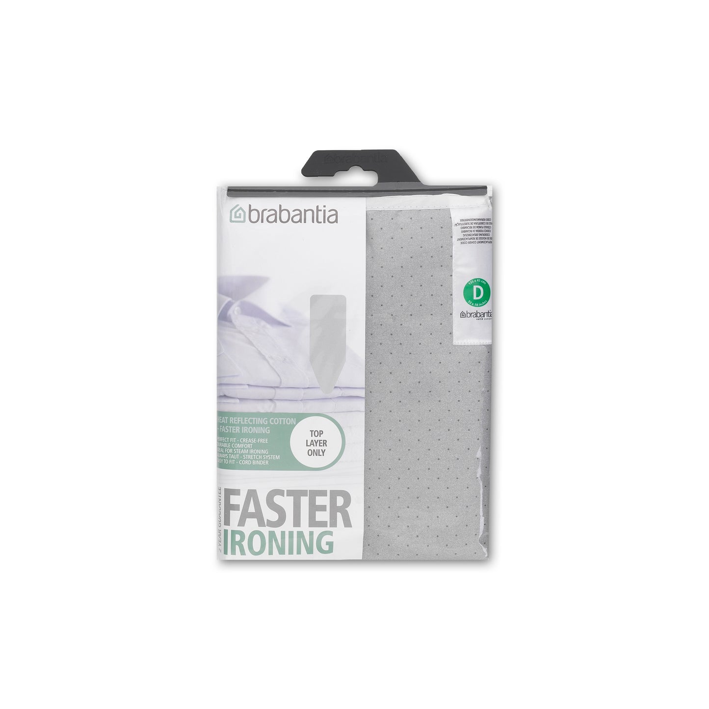 Ironing Board Cover (D) 135x45cm, Top Layer - Metalised