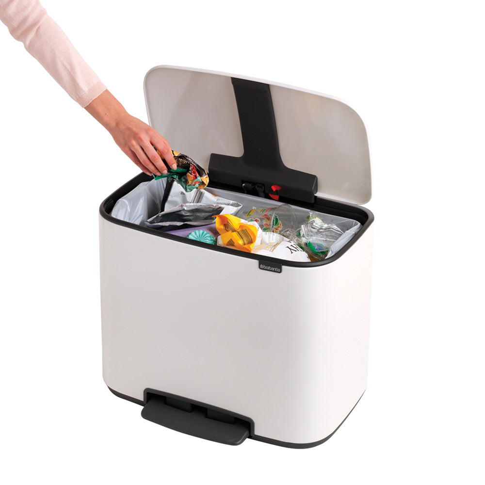 Bo Pedal Bin 36 Litre - White