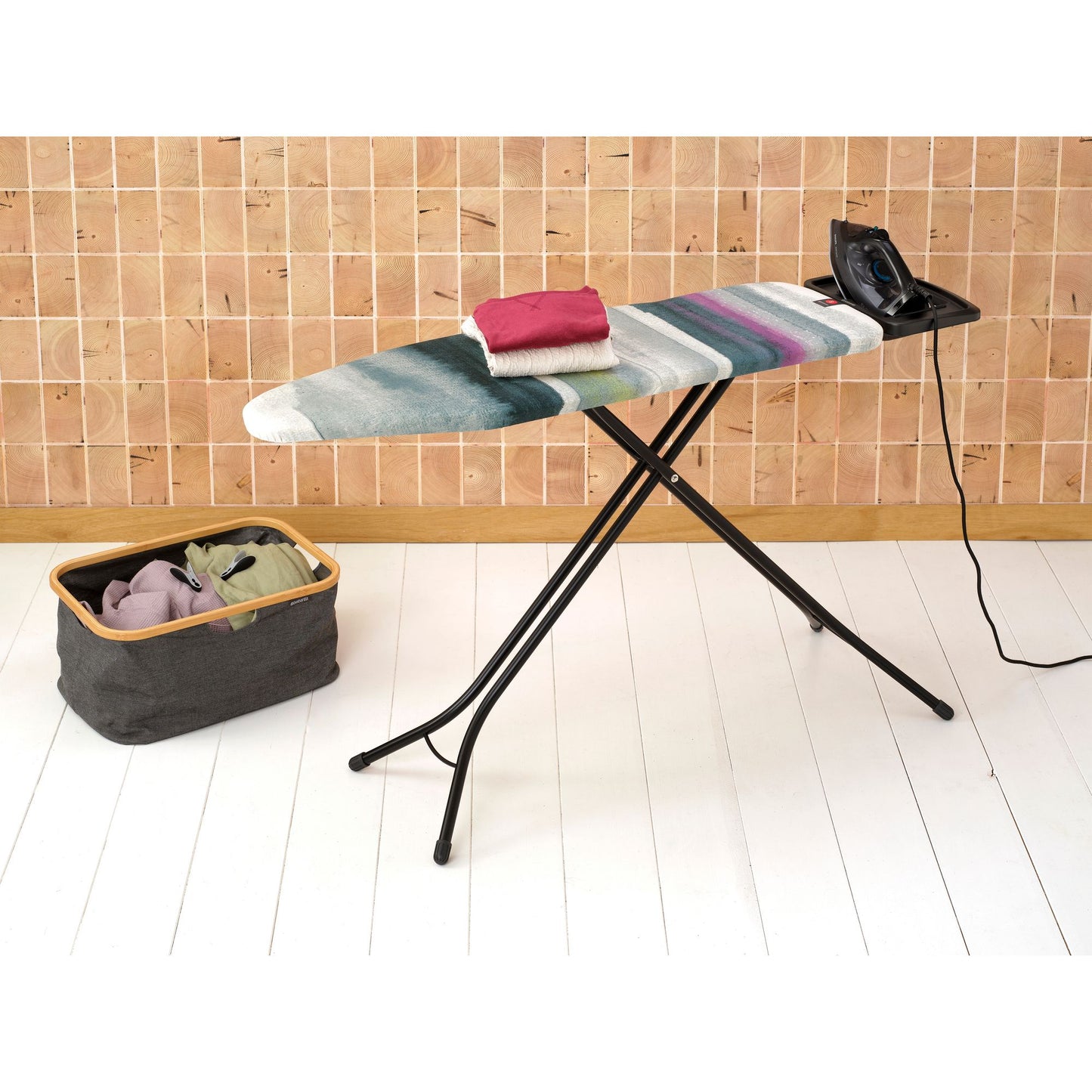 Ironing Board 124x38cm (B) Solid Steam Iron Rest - Morning Breeze