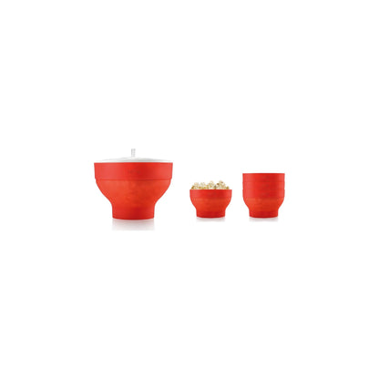 Microwave Pop Corn XL + 4 Bowls - Red