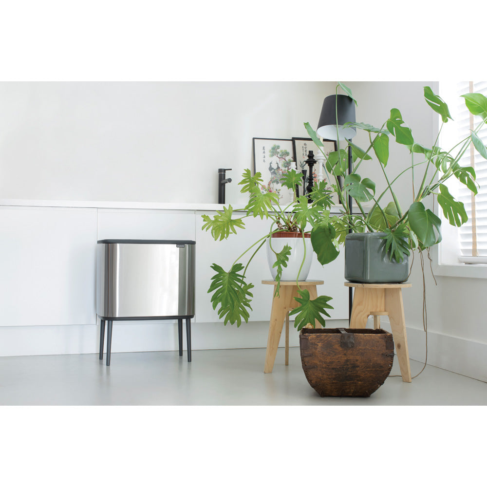 Bo Touch Bin 3 x 11 Litre - Fingerprint Proof Matt Steel