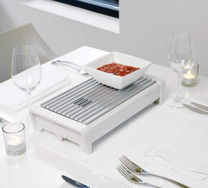 Food Warmer, 2 Burner, White/Grey Grill