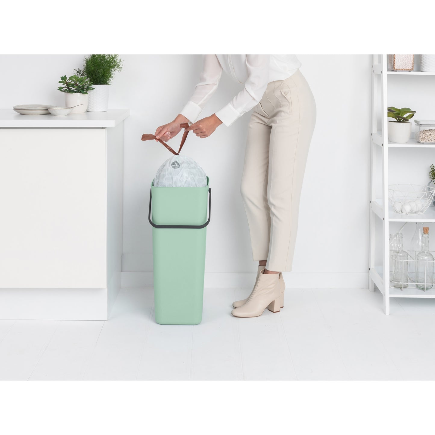 Sort & Go Waste Bin 40 litre - Jade Green