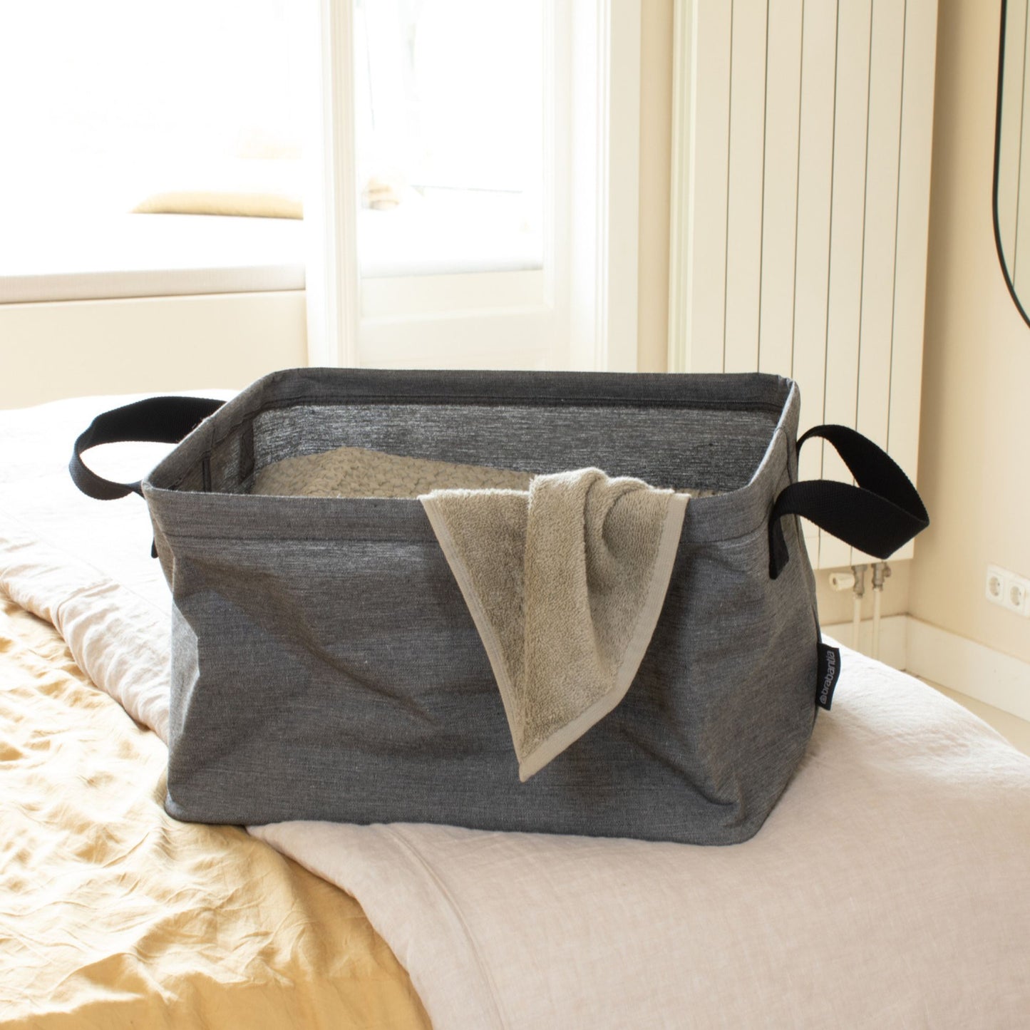 Foldable Laundry Basket 35 litre - Black