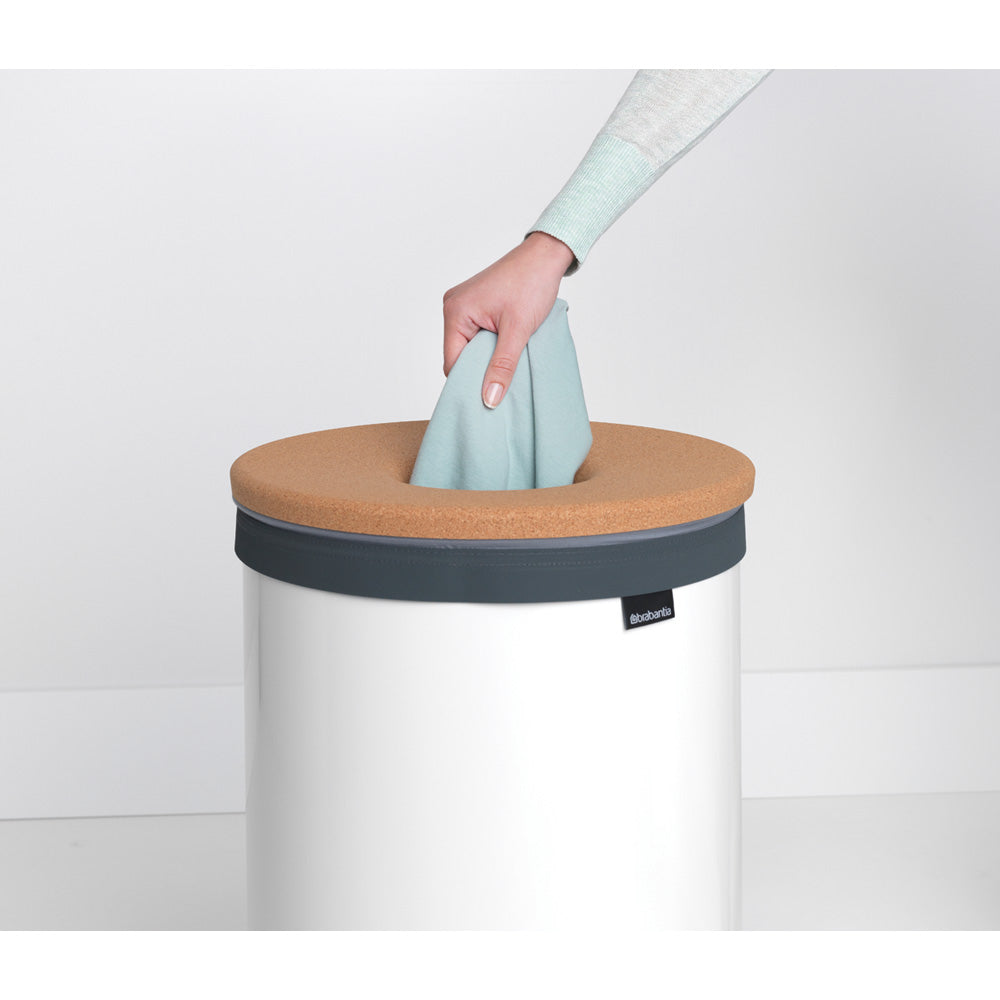 Laundry Bin 60 litre with Cork Lid - White