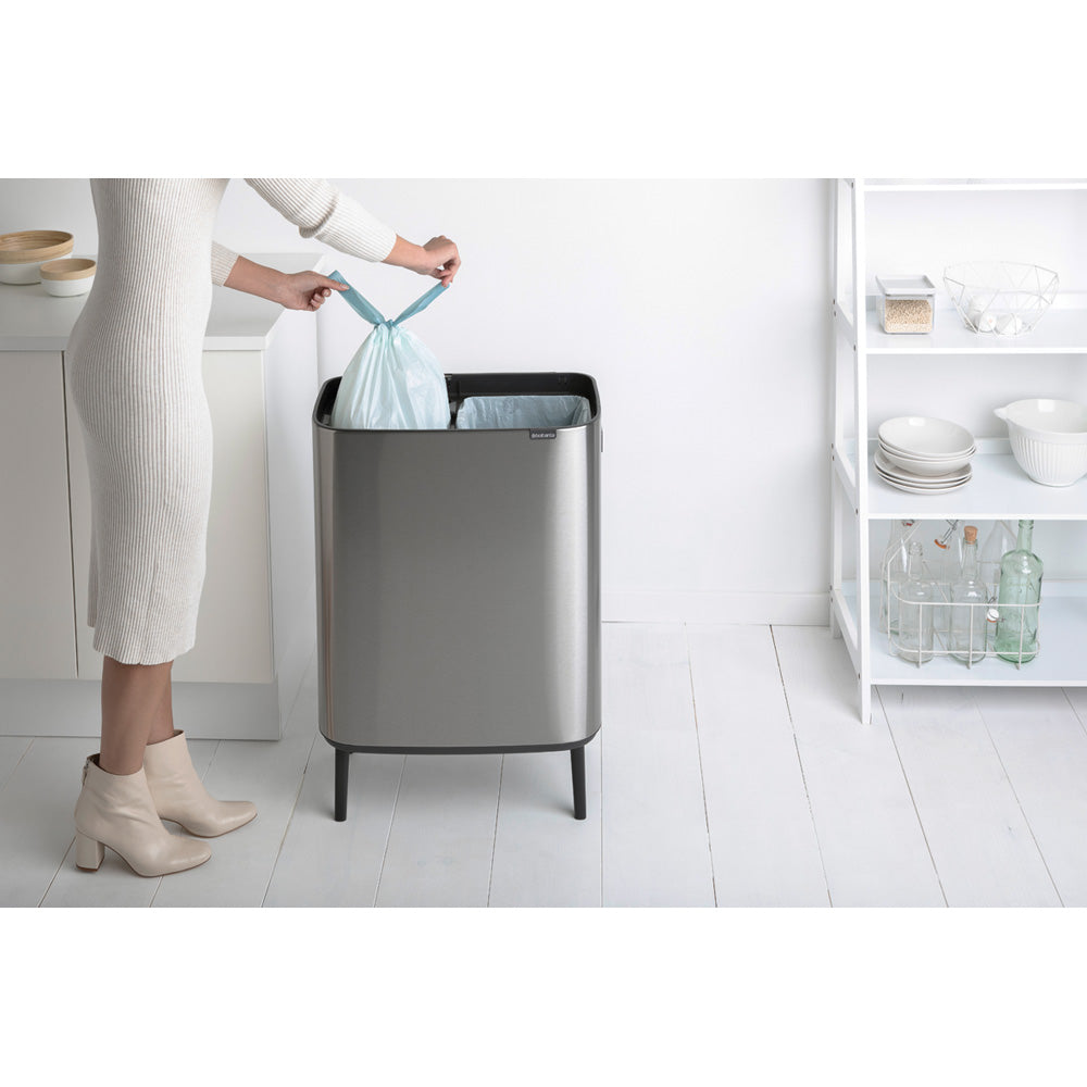 Bo Touch Bin Hi 2 x 30 litre - Matt Steel Fingerprint Proof