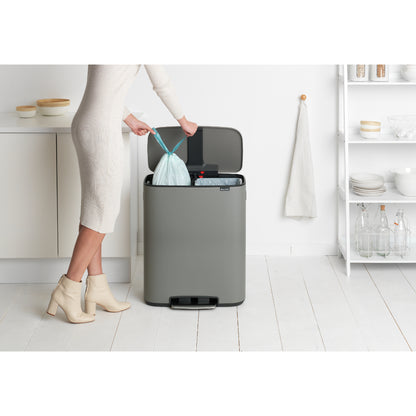 Bo Pedal Bin 2 x 30 litre - Mineral Concrete Grey