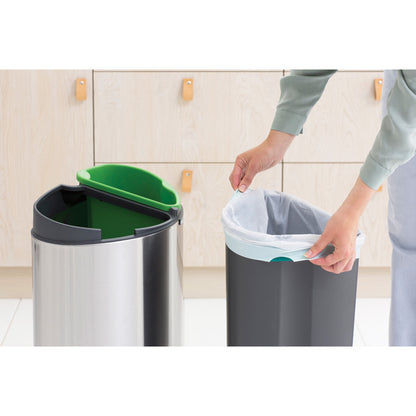 Touch Bin New Recycle 10 + 23 litre - Matt Steel Fingerprint Proof
