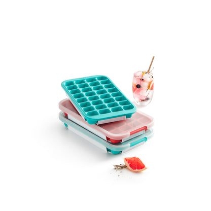 Industrial Ice Cube Tray with Lid - Turquoise