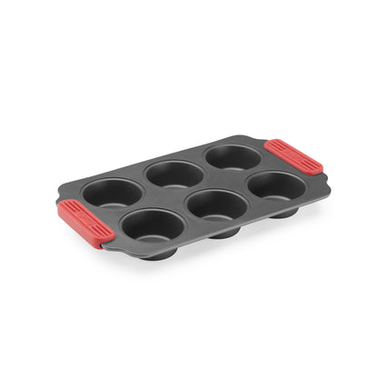 Non-Stick Muffins Mould, 6 Hole - Grey
