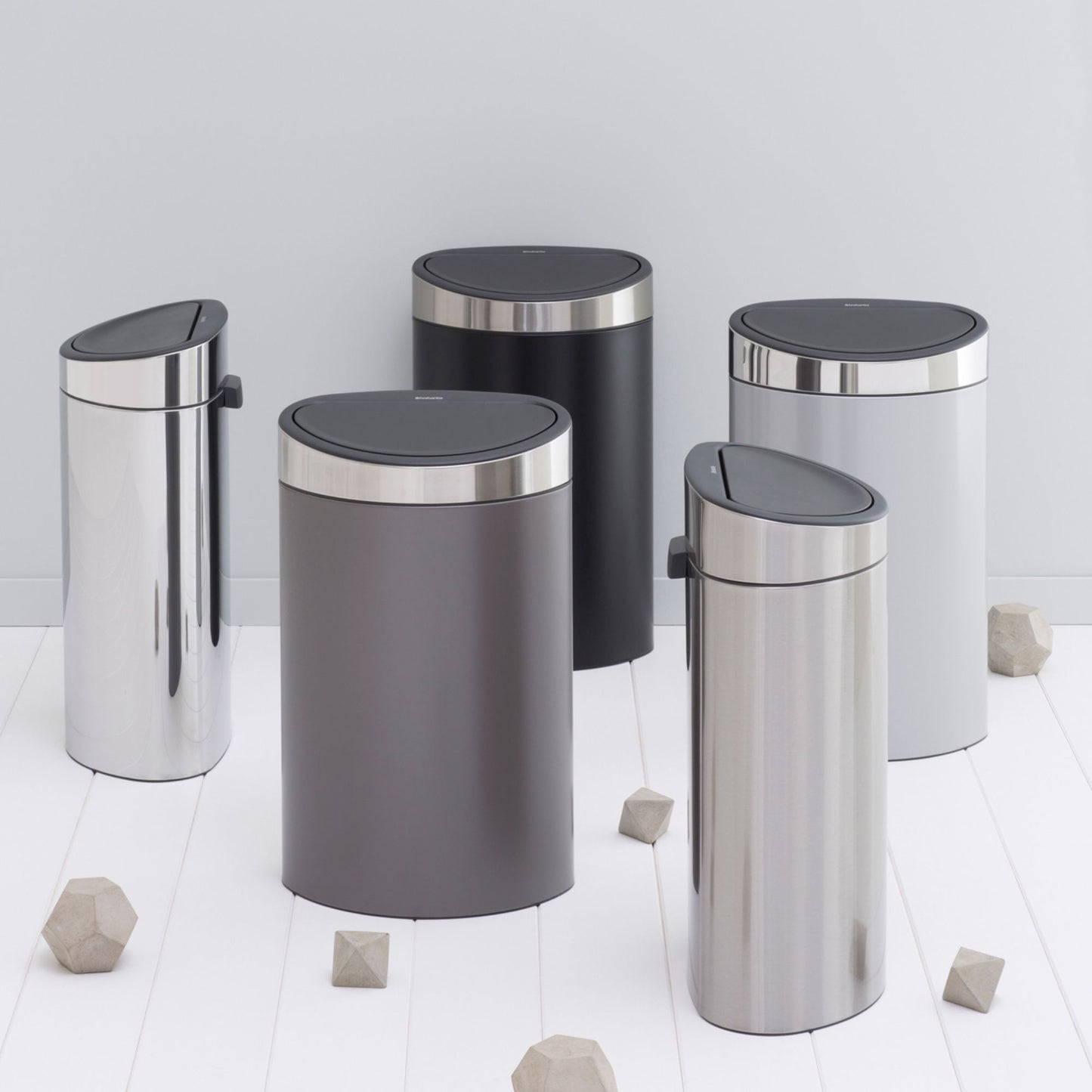 Touch Bin New 40 Litre - Brilliant Steel