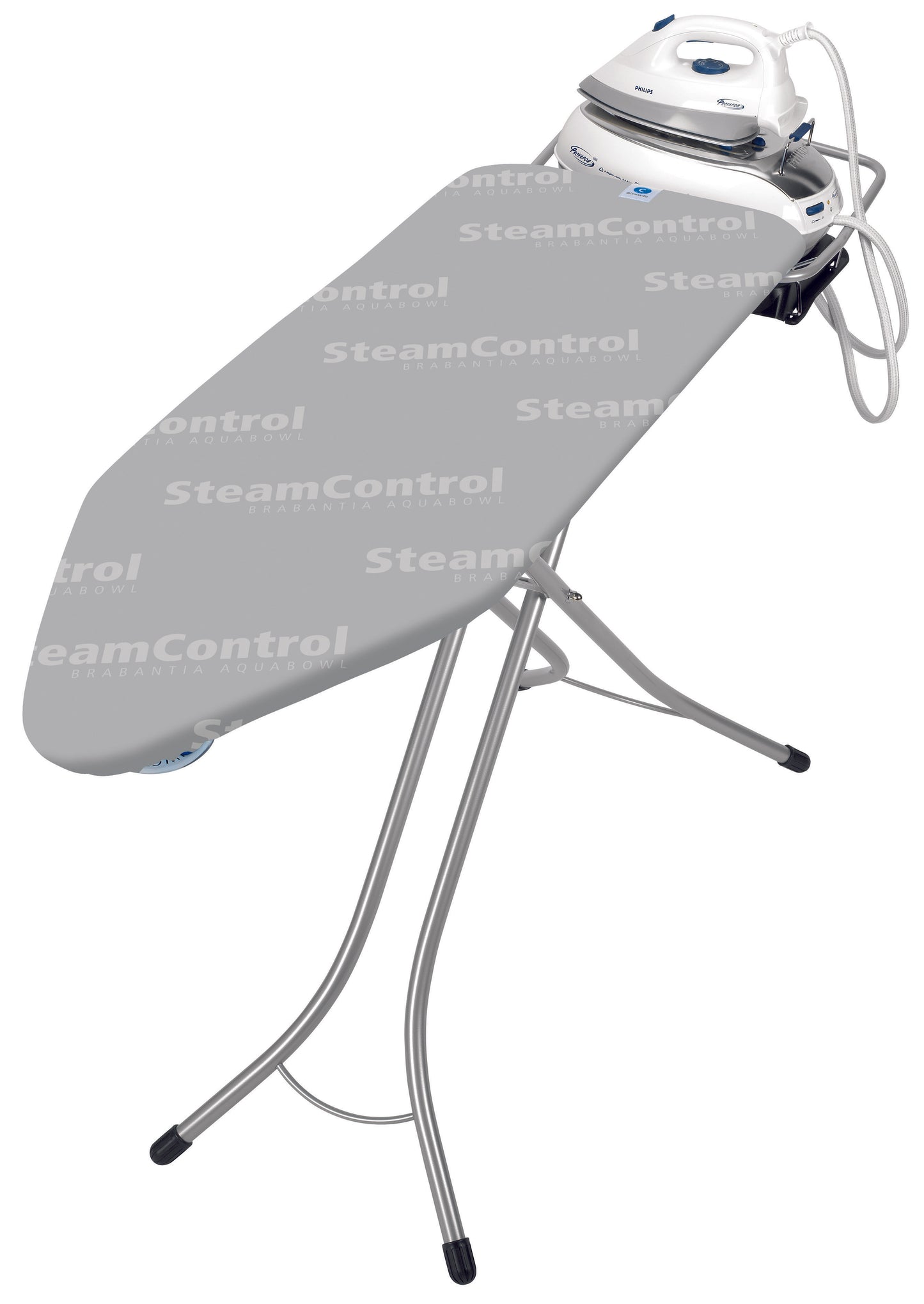 Ironing Board 124x45cm (C) Foldable Steam Unit Holder Steam Control with Aqua Bowl