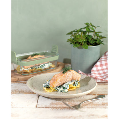 Air fryer Dual rectangular Glass Dishes Set of 2