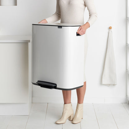 Bo Pedal Bin 60 litre - White