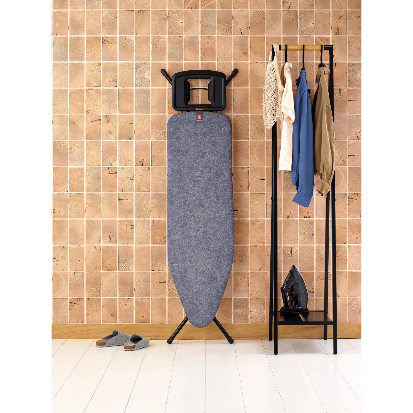 Ironing Board B 124x38 cm Solid Steam Iron Rest - Denim Blue