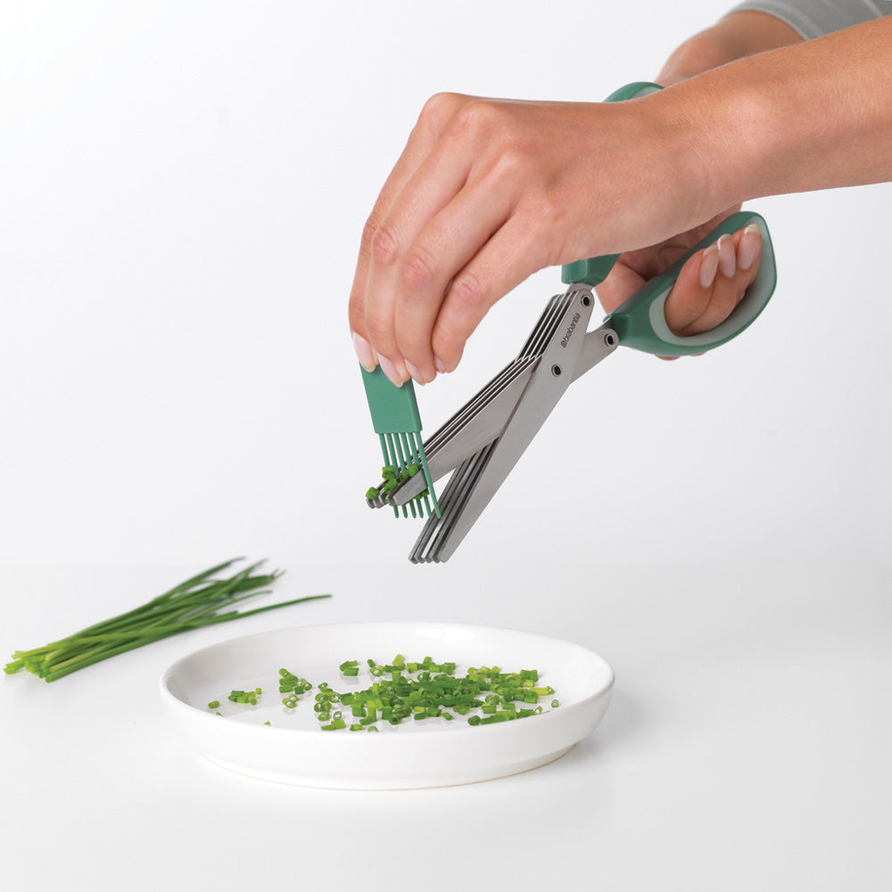 Tasty+ Herb Scissors plus Cleaning Tool - Fir Green