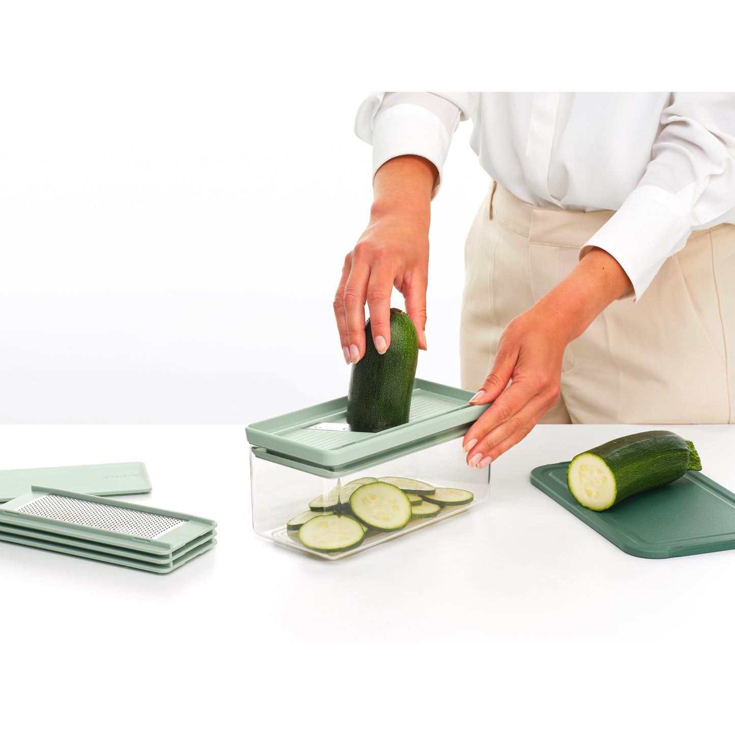 Tasty+ Slicer and Grater Set -Jade Green