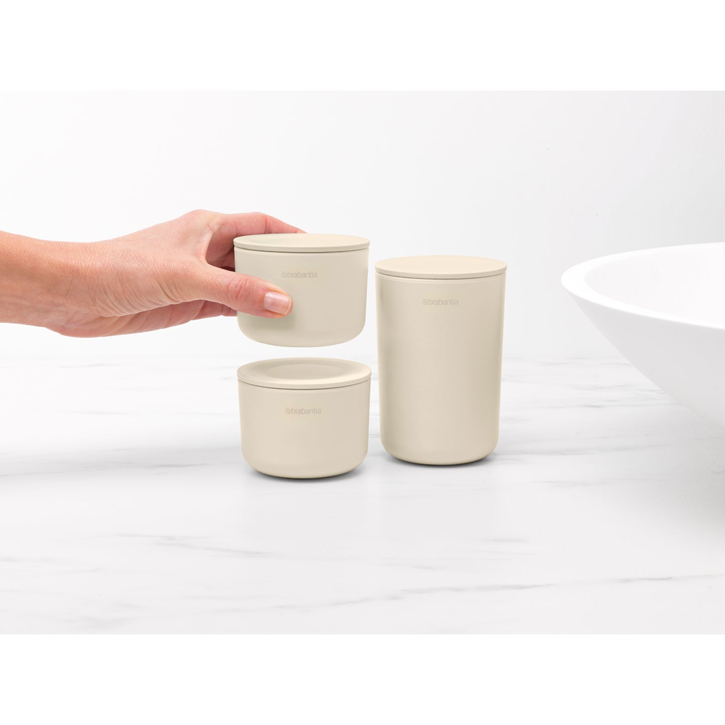 ReNew Storage Pots Set of 3 - Soft Beige