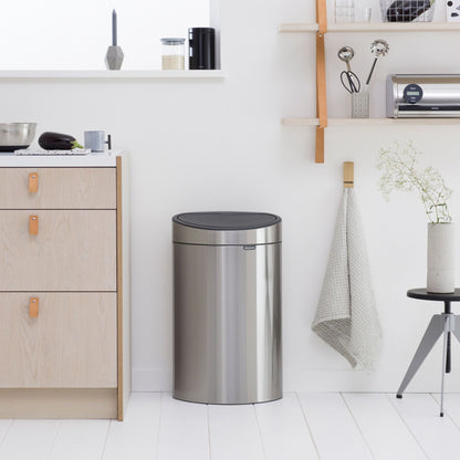 Touch Bin New 40 Litre - Fingerprint Proof Matt Steel
