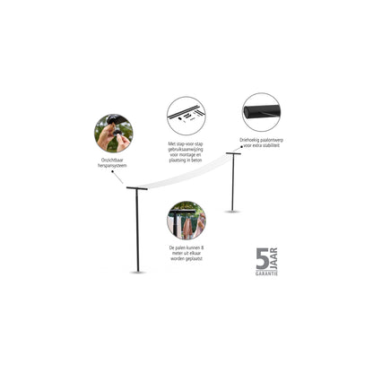 HangOut Washing Lines with Poles, 50M