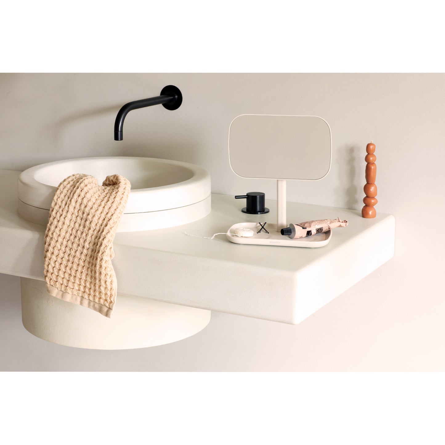 ReNew Mirror with Storage Tray - Soft Beige
