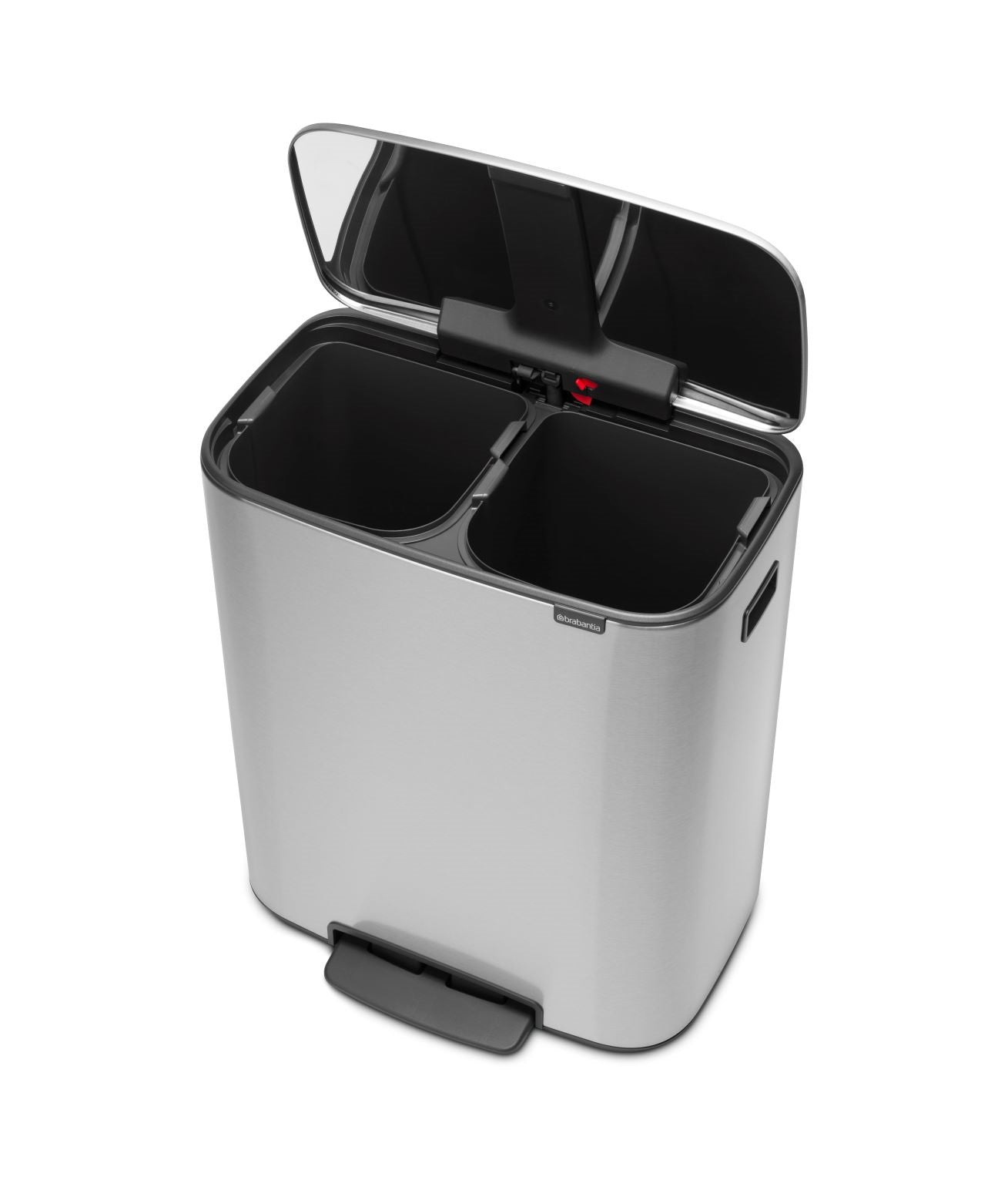Bo Pedal Bin 2 x 30 litre - Matt Steel Fingerprint Proof