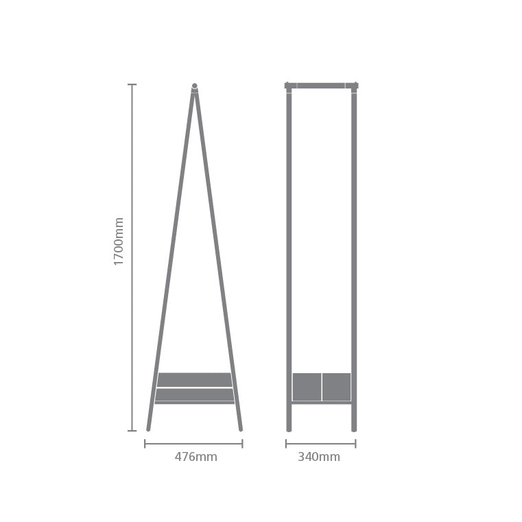 Linn Clothes Rack, Compact - Black