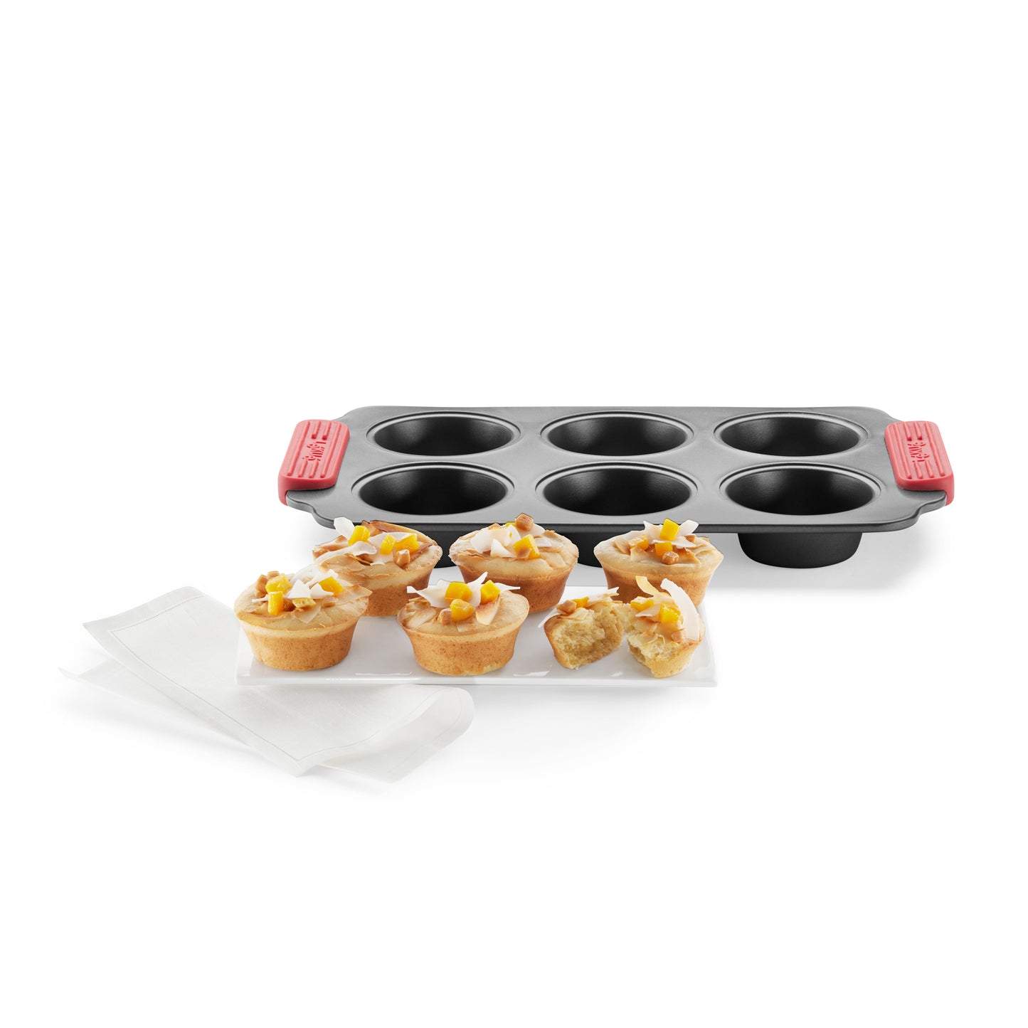 Non-Stick Muffins Mould, 6 Hole - Grey