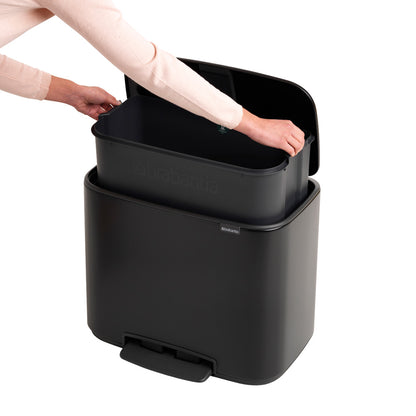 Bo Pedal Bin 36 litre - Matt Black
