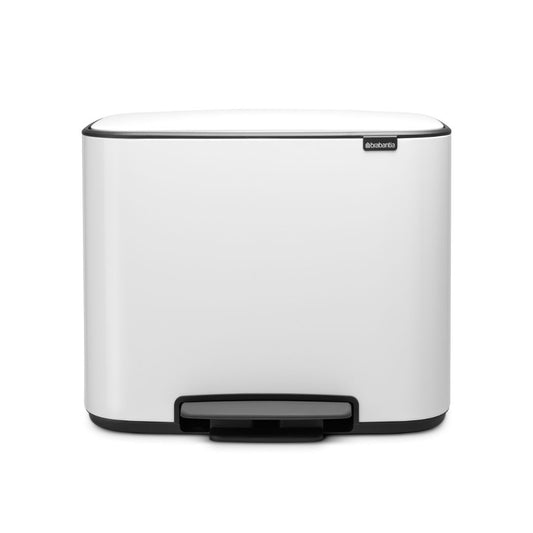 Bo Pedal Bin 11 + 23 Litre - White