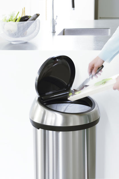 Touch Bin 60 Litre - Fingerprint Proof Matt Steel