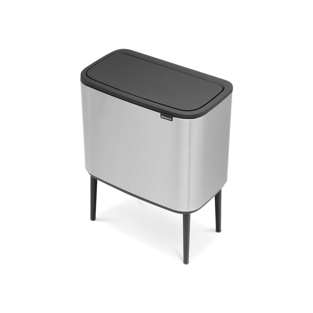 Bo Touch Bin 3 x 11 Litre - Fingerprint Proof Matt Steel