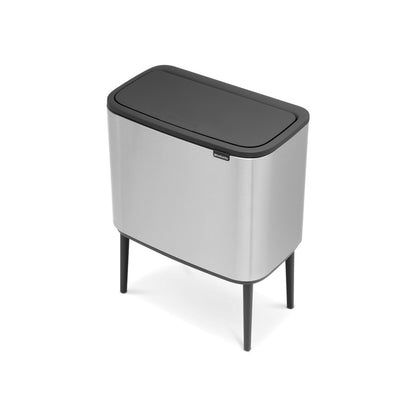 Bo Touch Bin 3 x 11 Litre - Fingerprint Proof Matt Steel