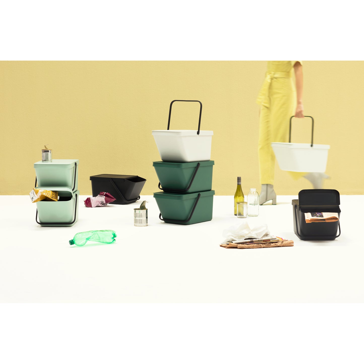 Sort & Go Stackable Waste Bin 20 litre - Dark Grey