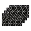 Placemat Woven Cotton (Set of 4) - Black & White / Herringbone