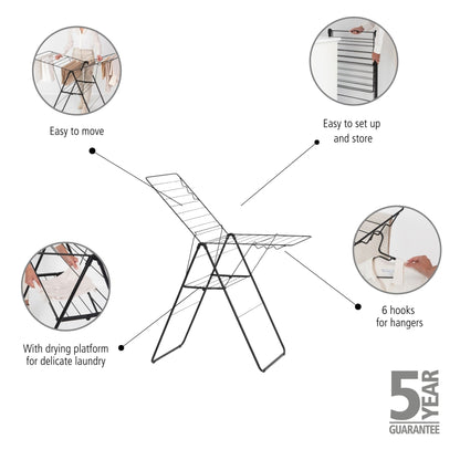 Hangon Drying Rack 20 metres Matt Black