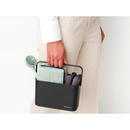 SinkSide Cleaning Set Cleaning Caddy Dish Brush Squeegee 3 Microfibre Cleaning Pads and 2 Microfibre Cleaning Cloths