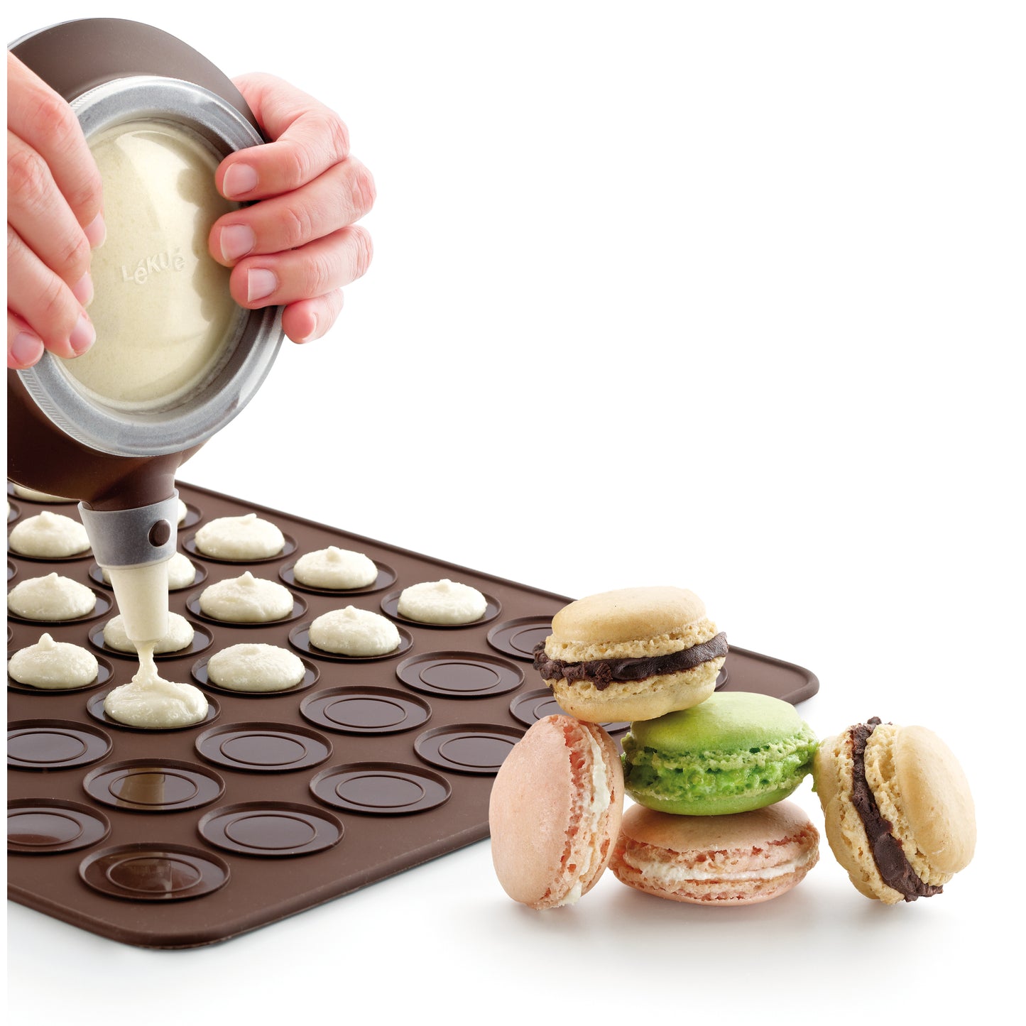 Silicone Macaron Baking Mat 40cm - Brown