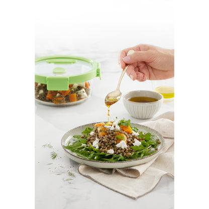 Glass Container Round, 950 ml - Green