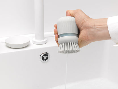 Soap Dispensing Dish Brush - Light Grey
