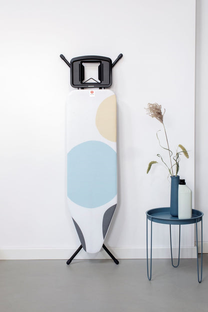 Ironing Board 124x38cm (B) Solid Steam Iron Rest - PerfectFlow Spring Bubbles