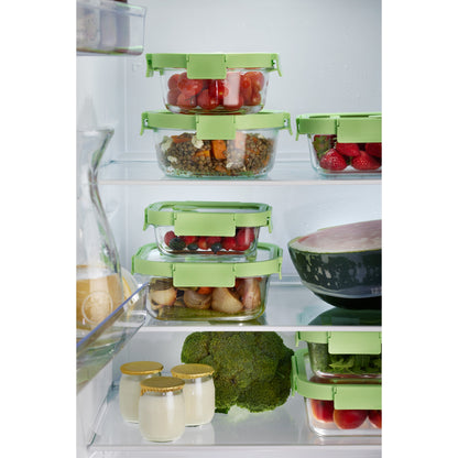 Glass Container Rectangular, 1520 ml - Green