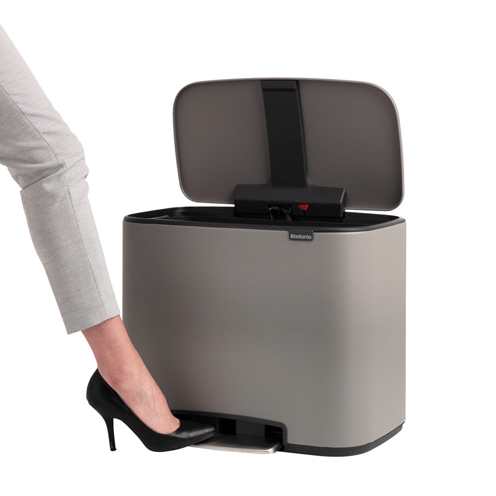 Bo Pedal Bin 3 x 11 litre - Mineral Concrete Grey