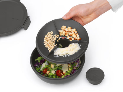 Make & Take Salad Bowl, 1.3 litre - Dark Grey
