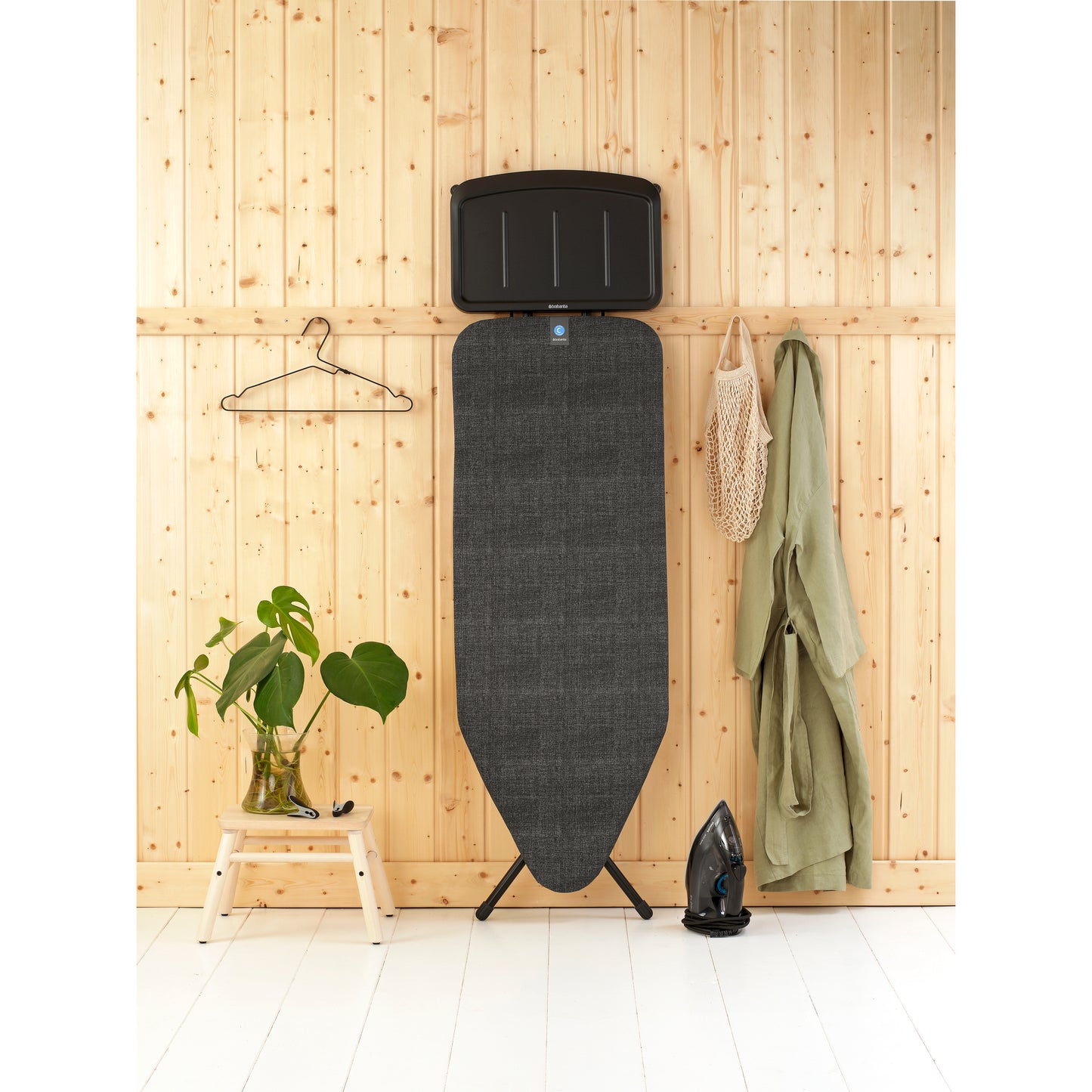 Ironing Board C 124x45 cm Solid Steam Unit Holder - Denim Black