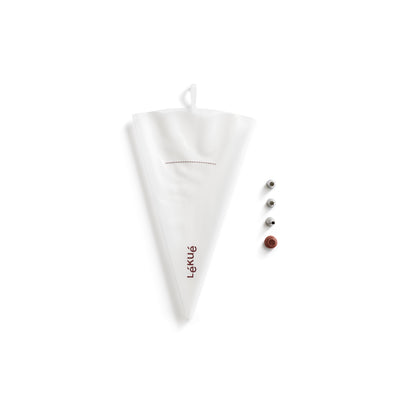 Reusable Piping Bag Set with 3 Nozzles - Transparent